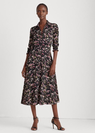 Ralph Lauren Floral Crepe Kjole Dame Danmark (ZXAOJ0845)